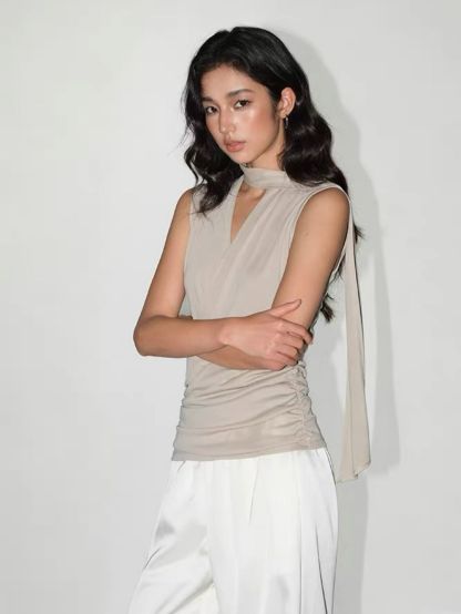 Rudite Lyocell Neck Tie Wrap Top