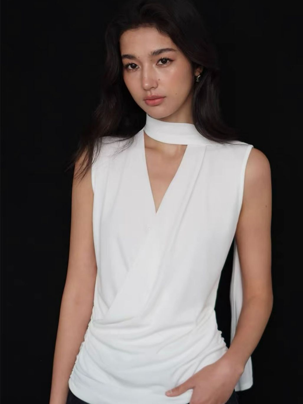 Rudite Lyocell Neck Tie Wrap Top