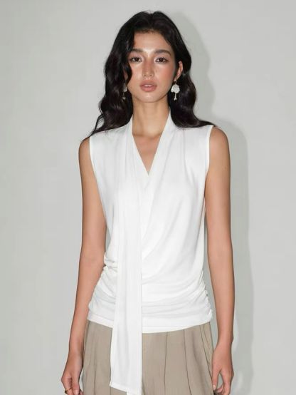 Rudite Lyocell Neck Tie Wrap Top