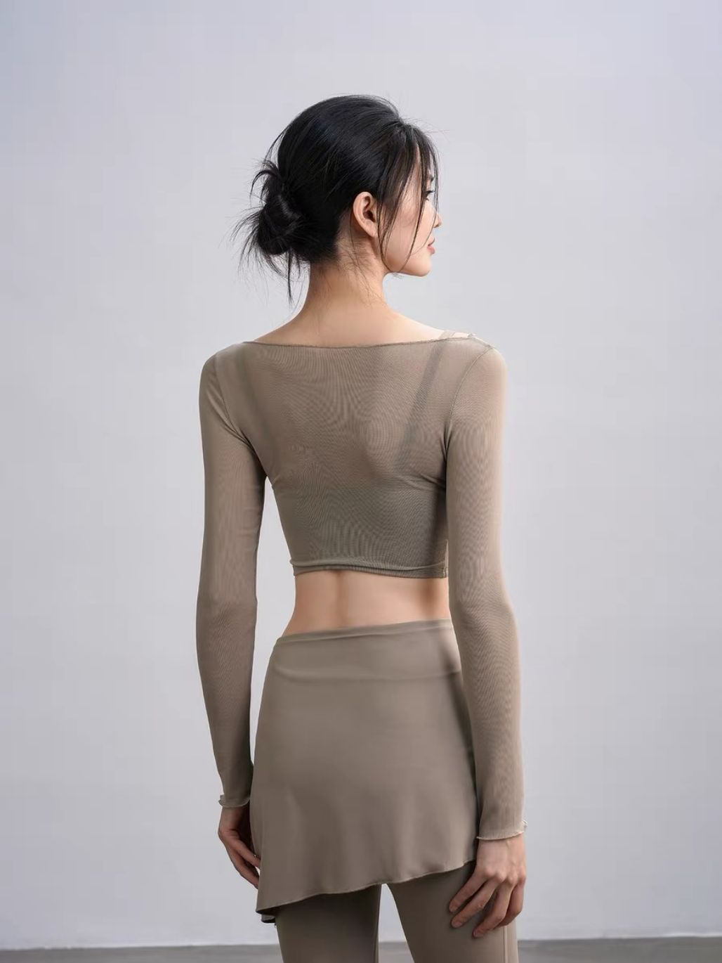 Sophiee Sheer Mesh Panel Active Top 
