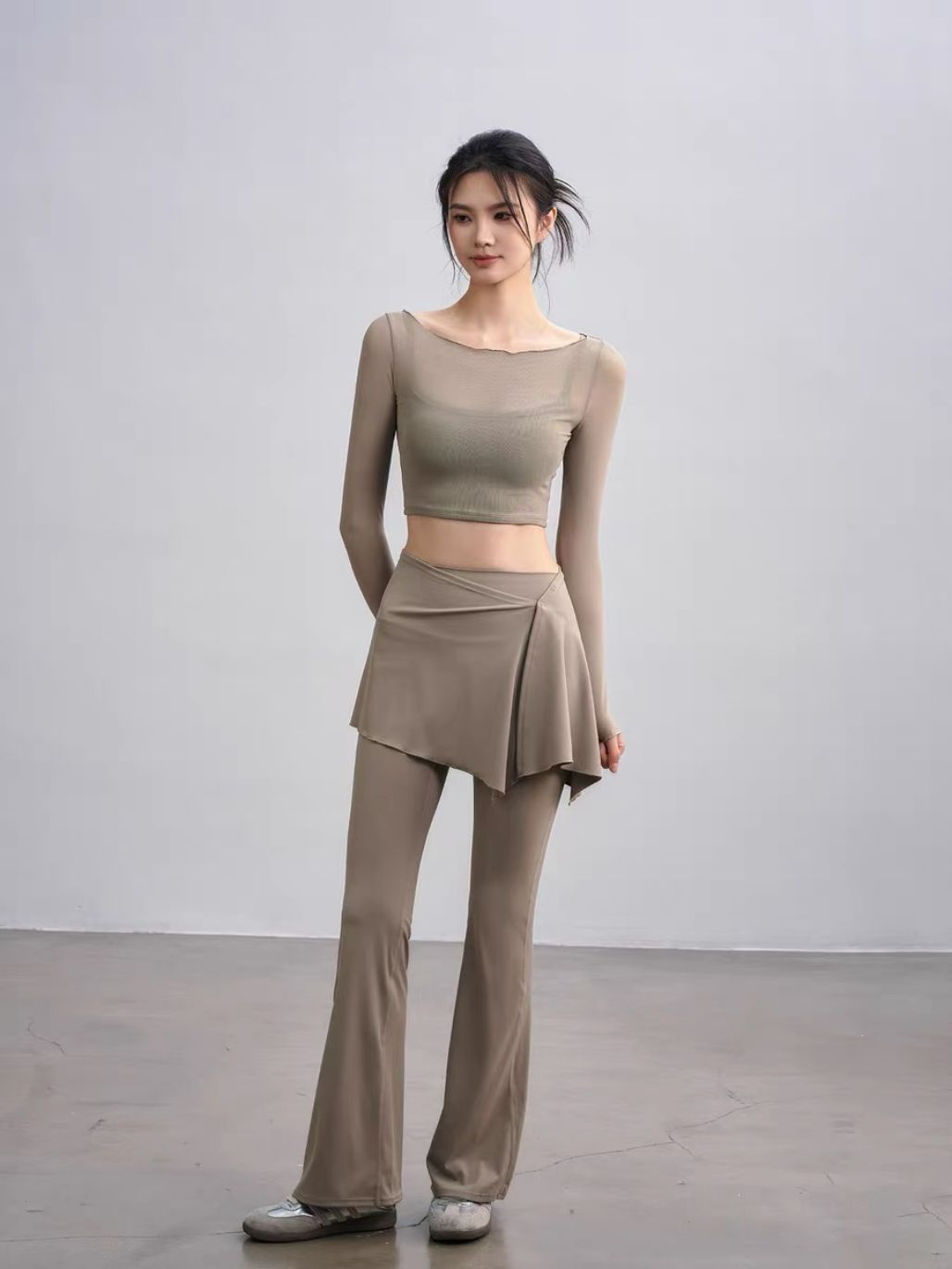 Sophiee Sheer Mesh Panel Active Top 