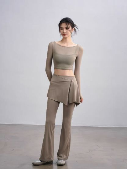 Sophiee Sheer Mesh Panel Active Top 
