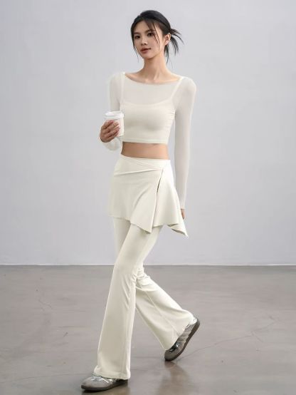 Sophiee Sheer Mesh Panel Active Top 