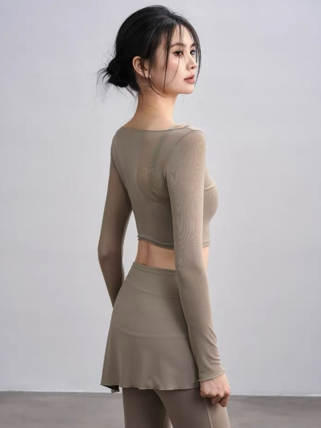 Sophiee Sheer Mesh Panel Active Top 