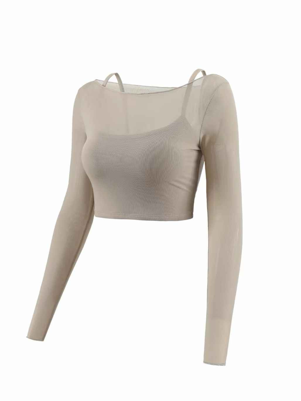Sophiee Sheer Mesh Panel Active Top 