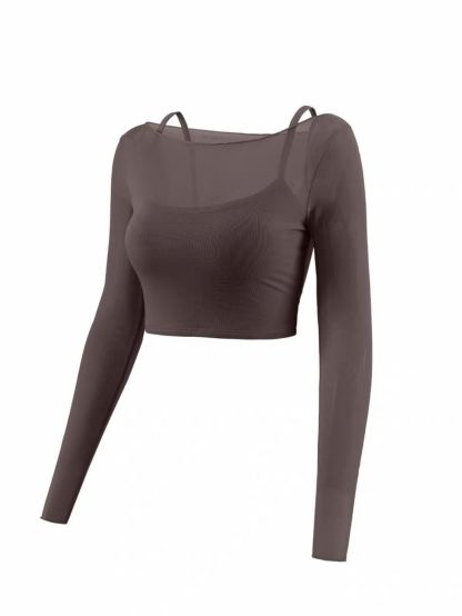 Sophiee Sheer Mesh Panel Active Top 