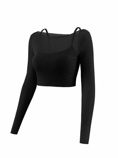 Sophiee Sheer Mesh Panel Active Top 