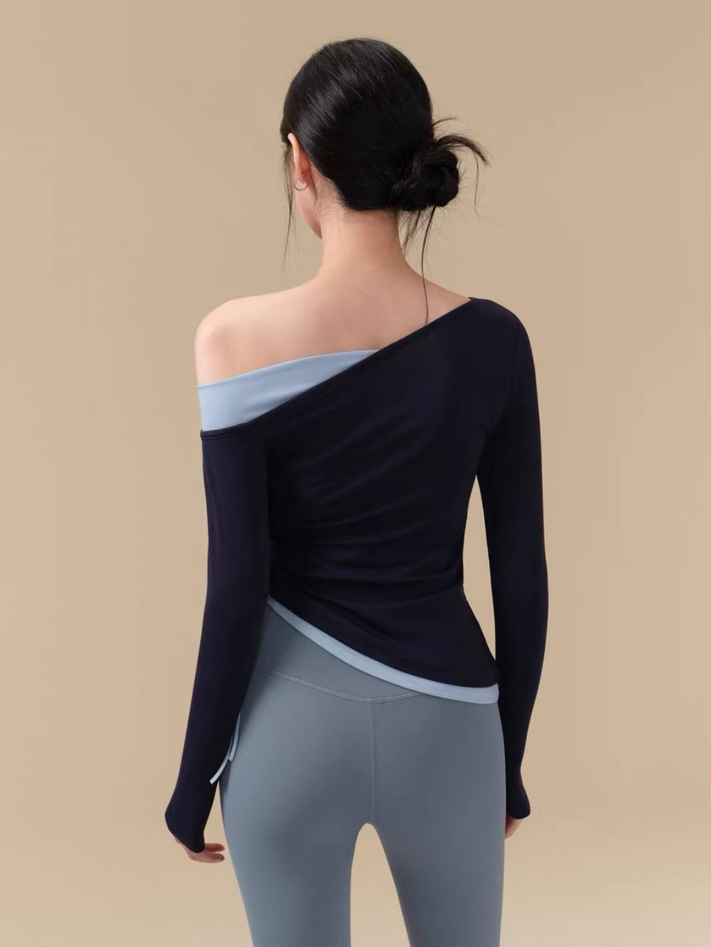 Scarlett One Shoulder Sude Ruched Active Top