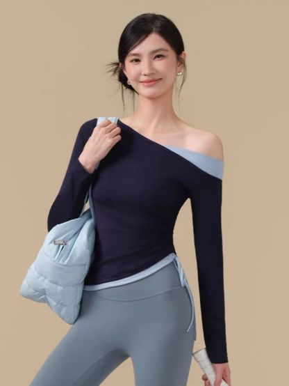 Scarlett One Shoulder Sude Ruched Active Top