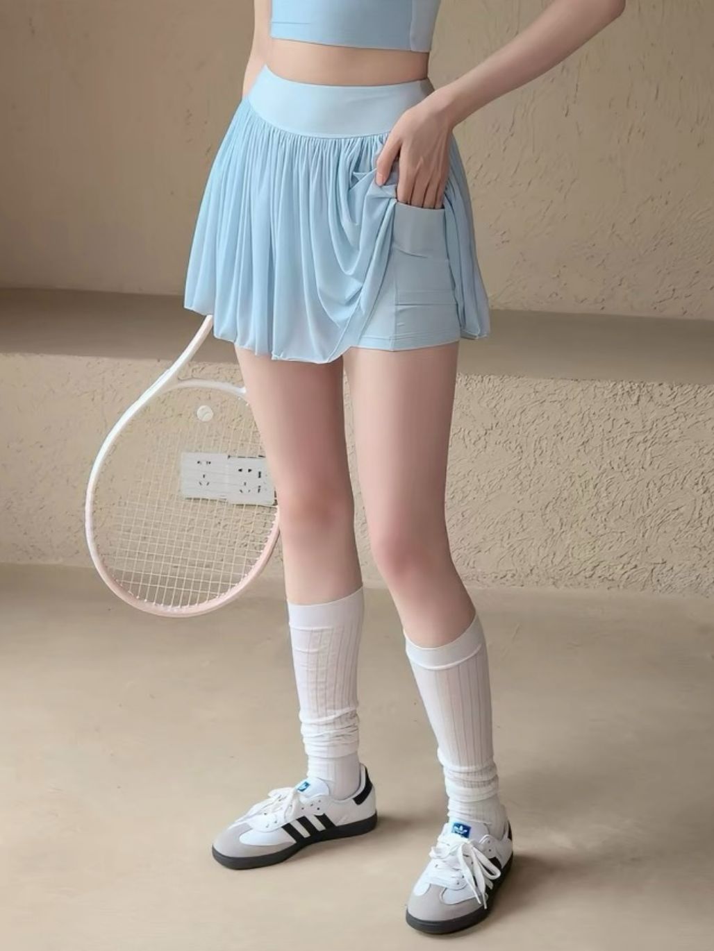 Sallah Pleated Mesh Active Skort