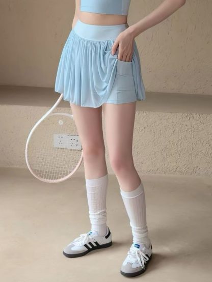 Sallah Pleated Mesh Active Skort