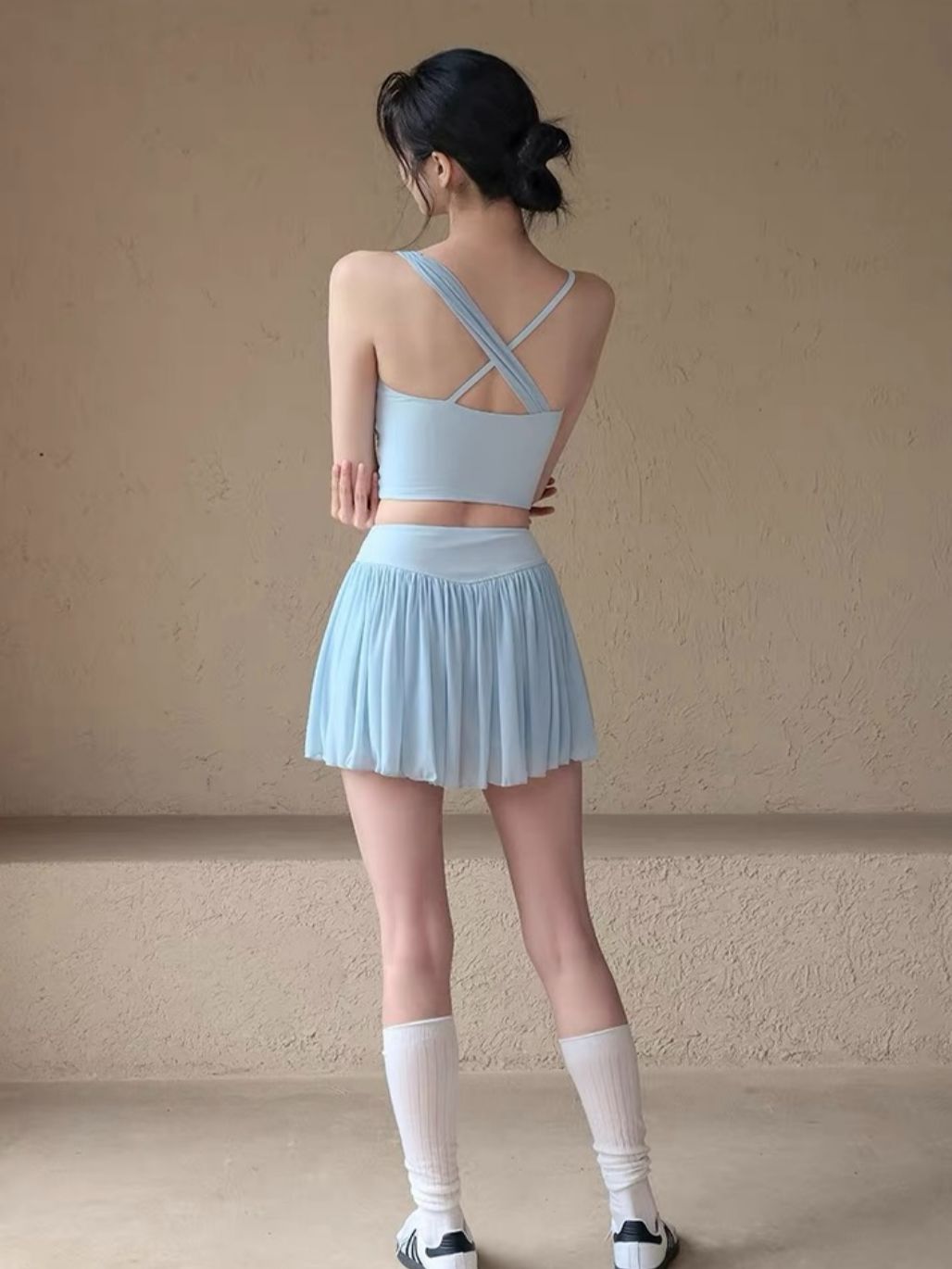 Sallah Pleated Mesh Active Skort