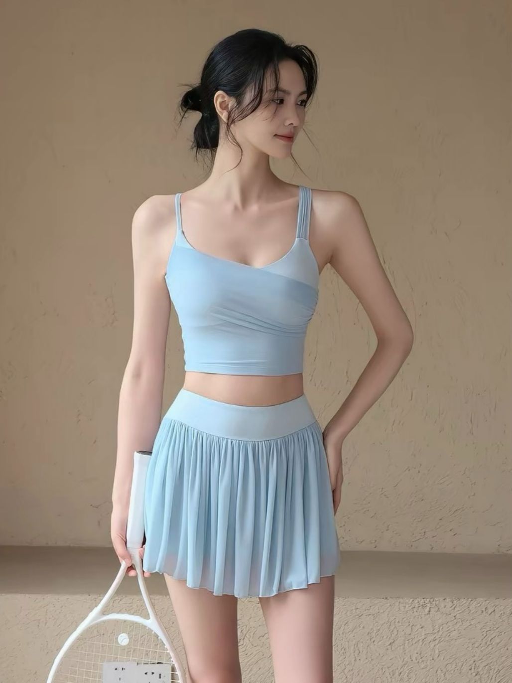 Sallah Pleated Mesh Active Skort