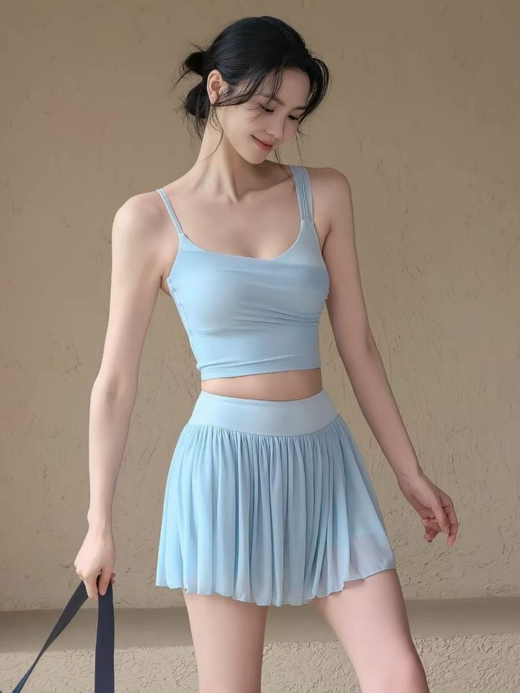 Sallah Pleated Mesh Active Skort