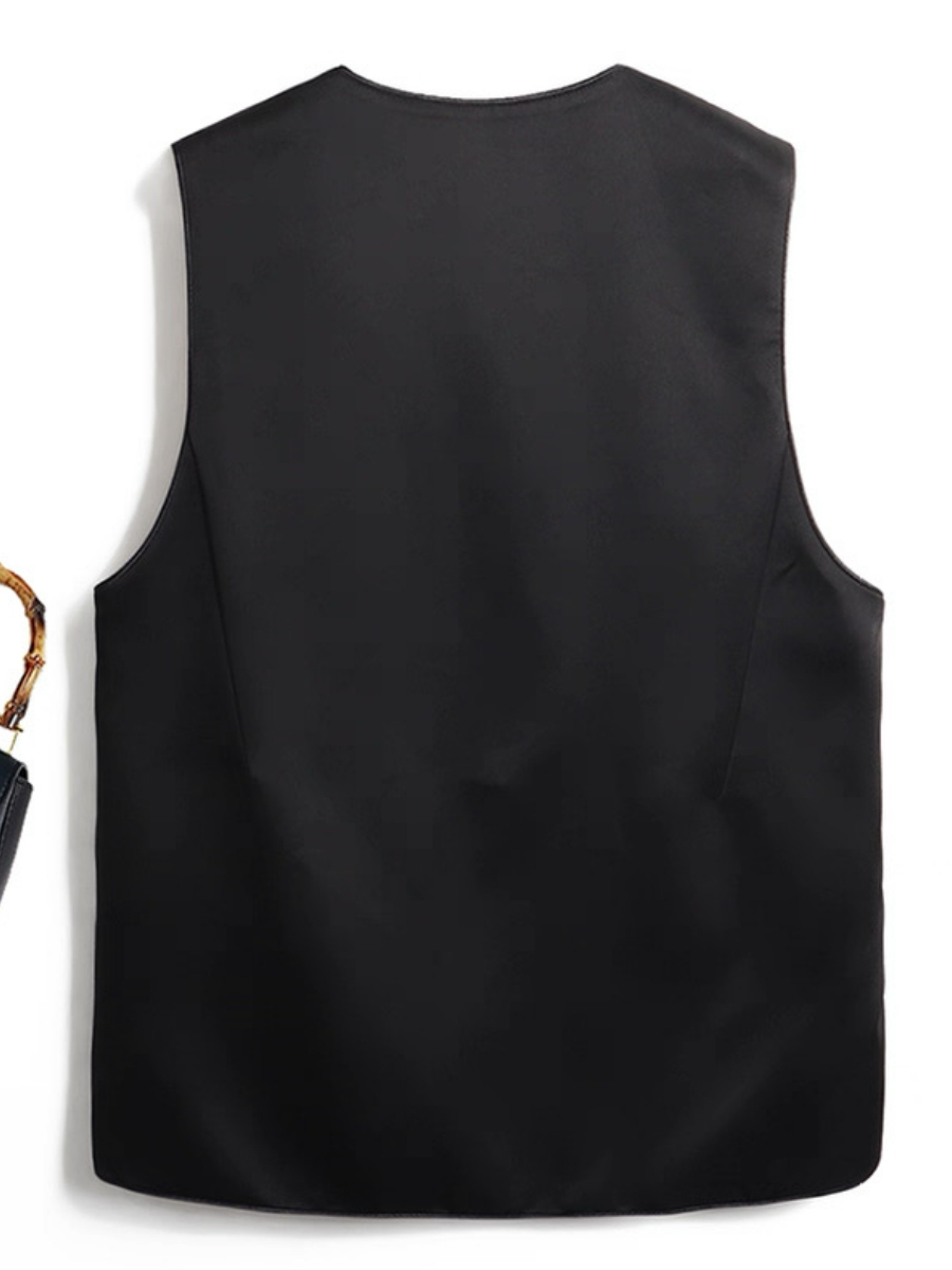 Shuang Niu Two Sided Jacquard Oriental Vest