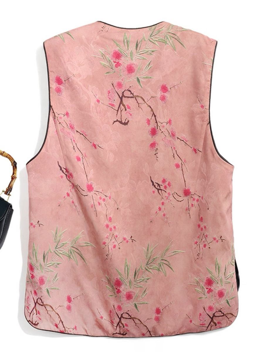 Shuang Niu Two Sided Jacquard Oriental Vest