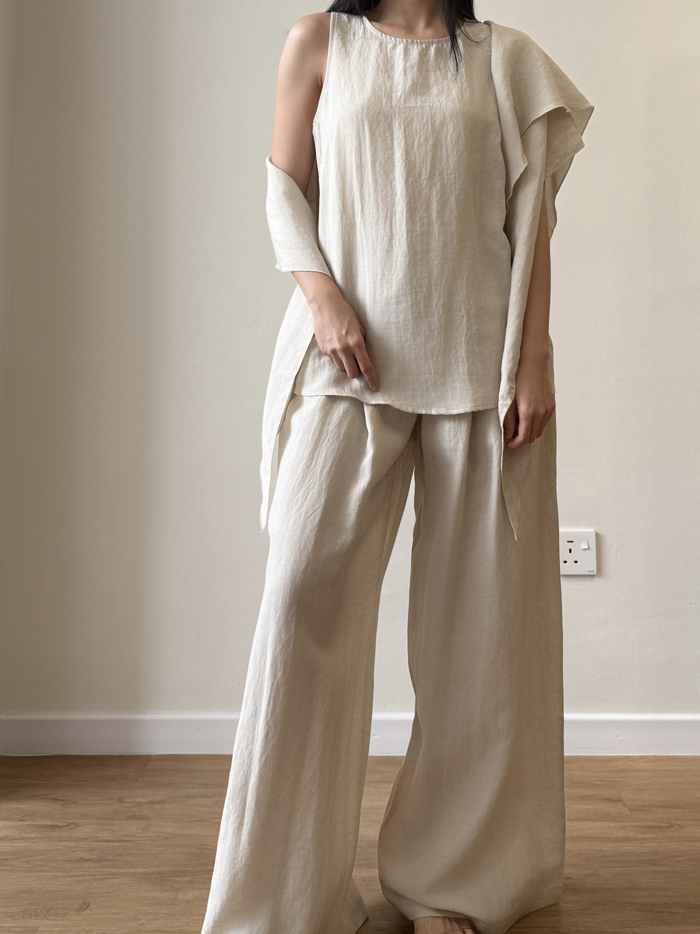 Balmain 3 Piece Set-Top, Shawl, Pants