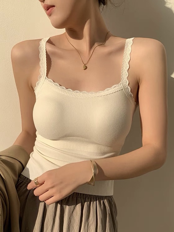 Udita Lace Trim Cami Padded Top