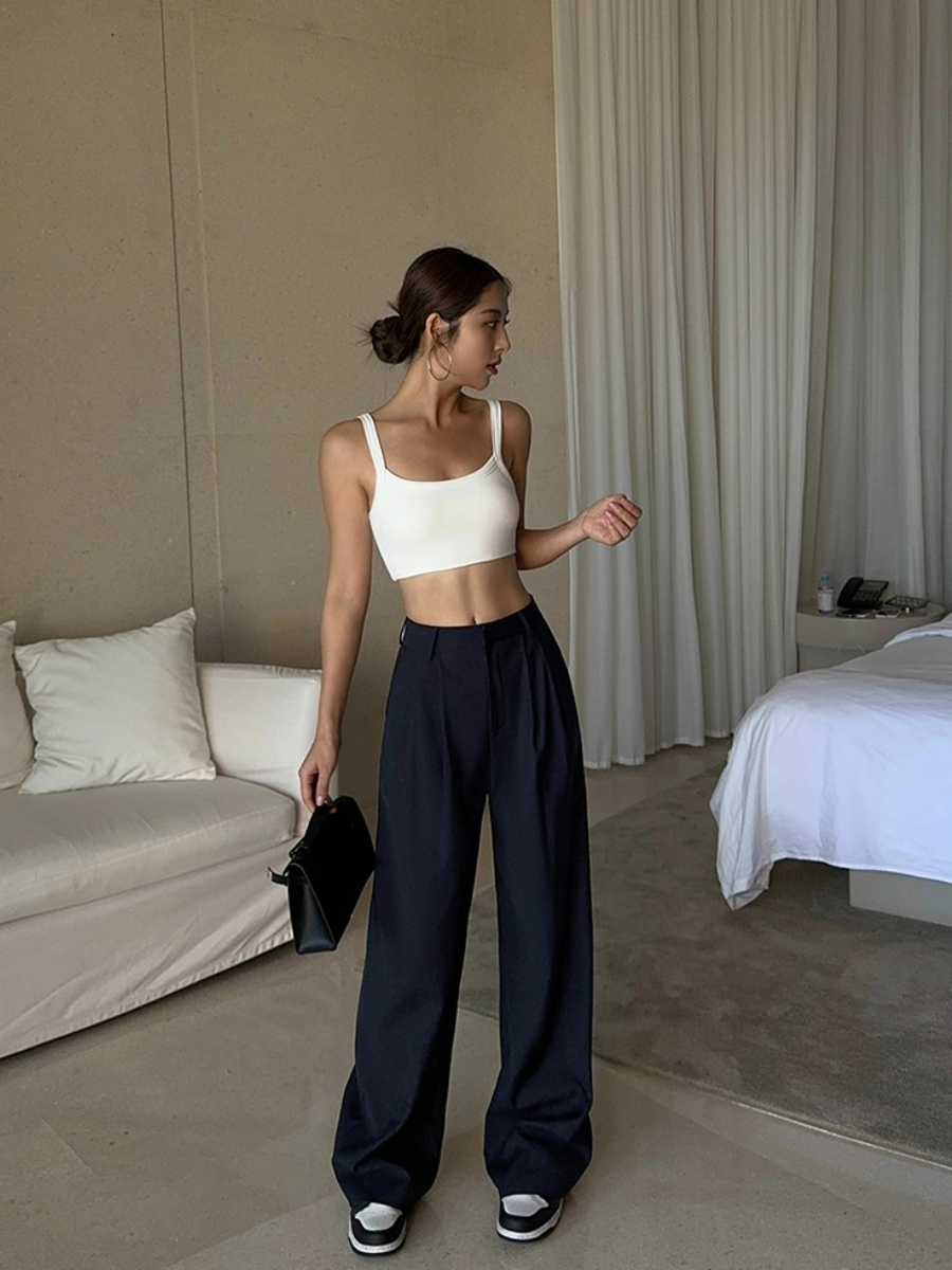 Briella Straight Cut Pants-The Black Bow-