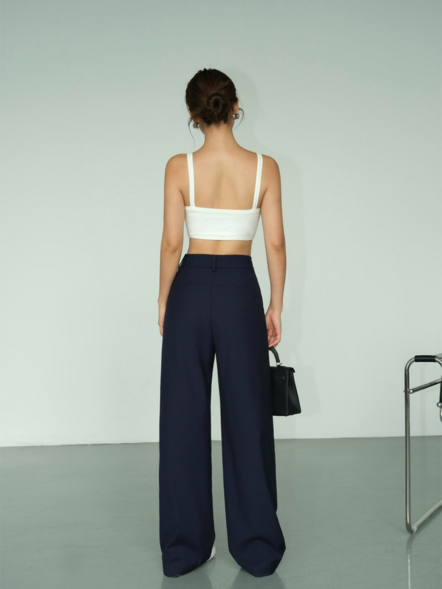Briella Straight Cut Pants-The Black Bow-