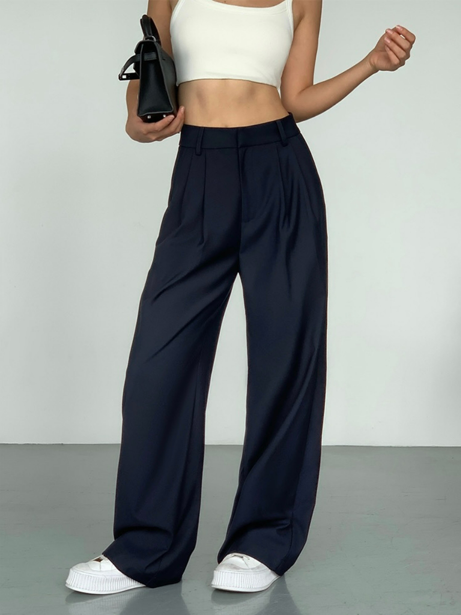 Briella Straight Cut Pants-The Black Bow-