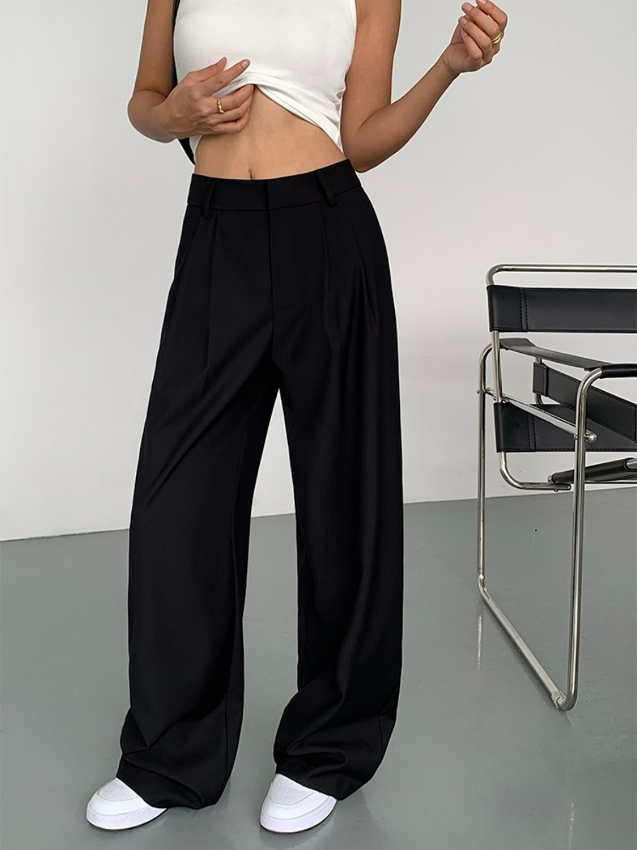 Briella Straight Cut Pants-The Black Bow-