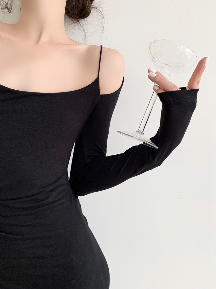 Grecya Fake Two Piece Bodycon Dress (Discounted-S Size)-The Black Bow-