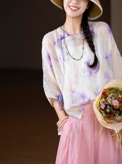 Ling Fu Ramie Oriental Top