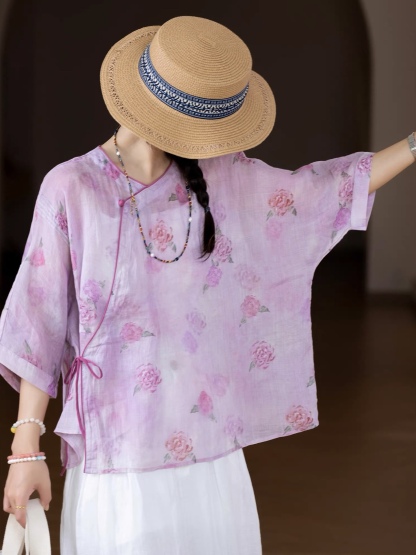 Ling Fu Ramie Oriental Top