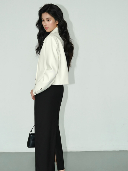 Banely Straight Cut OL Skirt-The Black Bow-