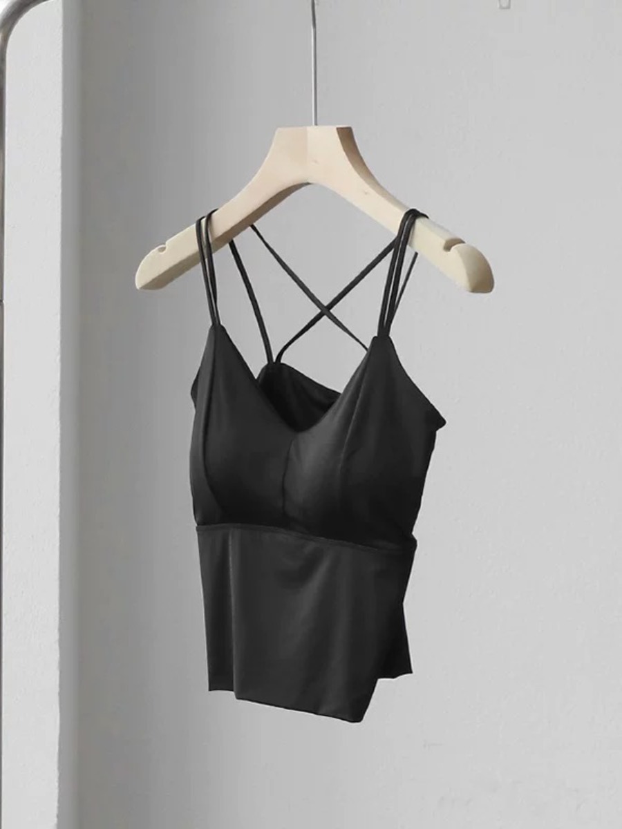 Huan Huan Back Pearl Pankou Sheer Chiffon Shirt & Benny Inner Padded Top-The Black Bow-