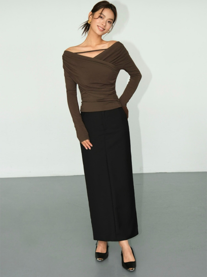 Banely Straight Cut OL Skirt-The Black Bow-