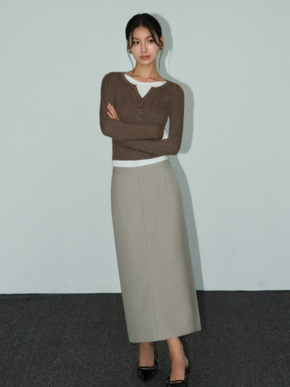 Banely Straight Cut OL Skirt-The Black Bow-
