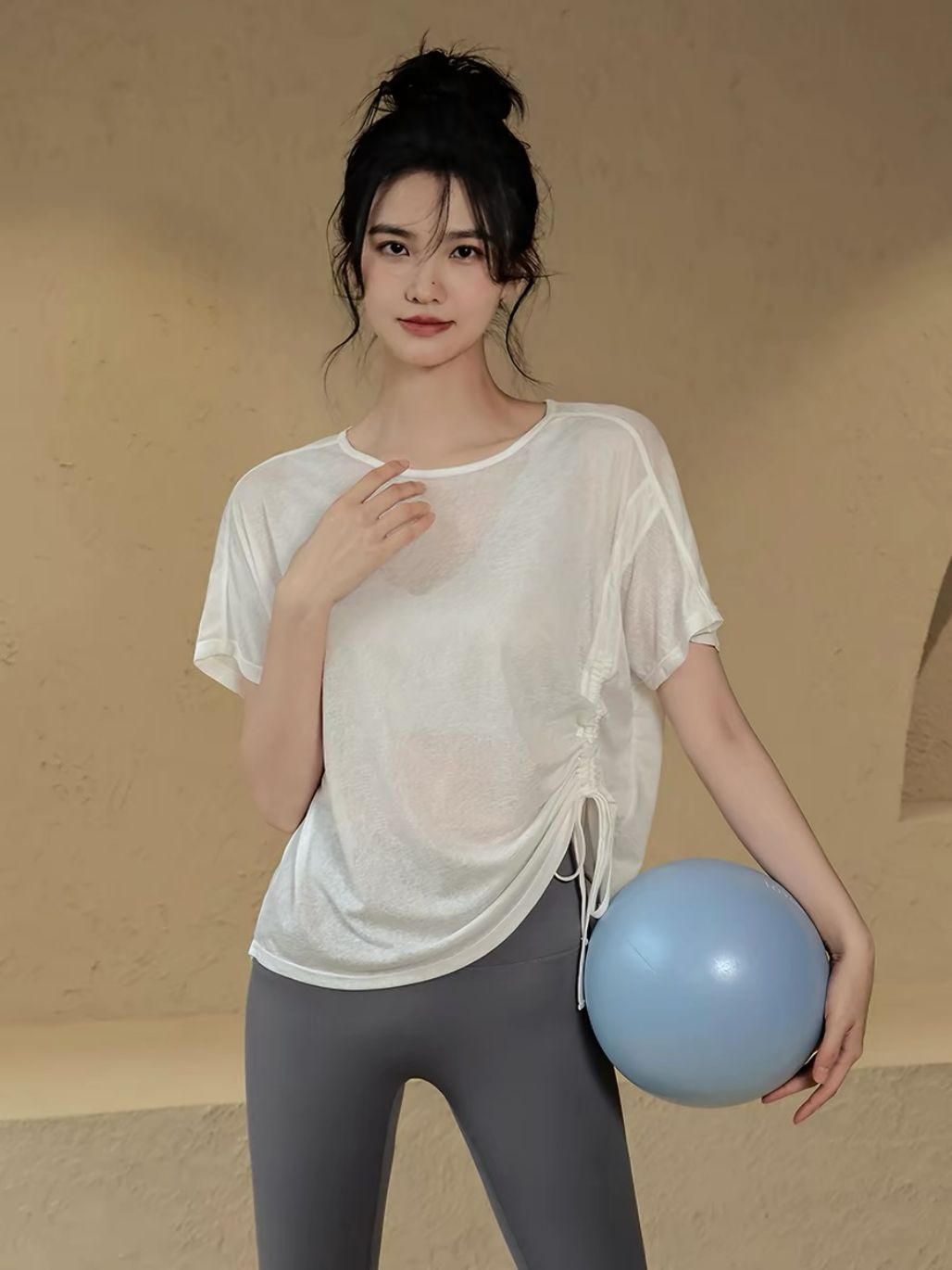 Skyla Drawstring Active Cover-up Top