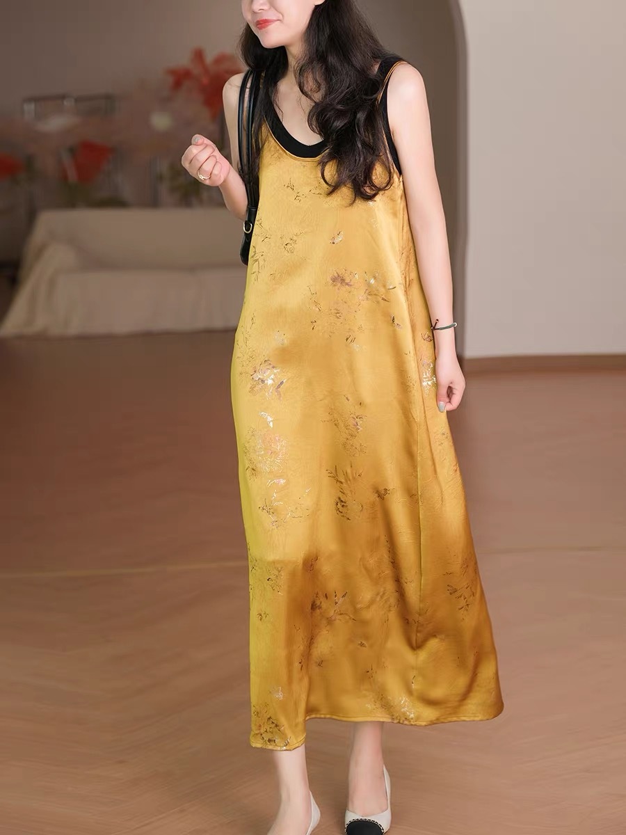 Ling Huang Oreitanl Satin Cami Dress