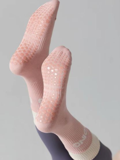 Scarlet Contrast Trim Grip Socks