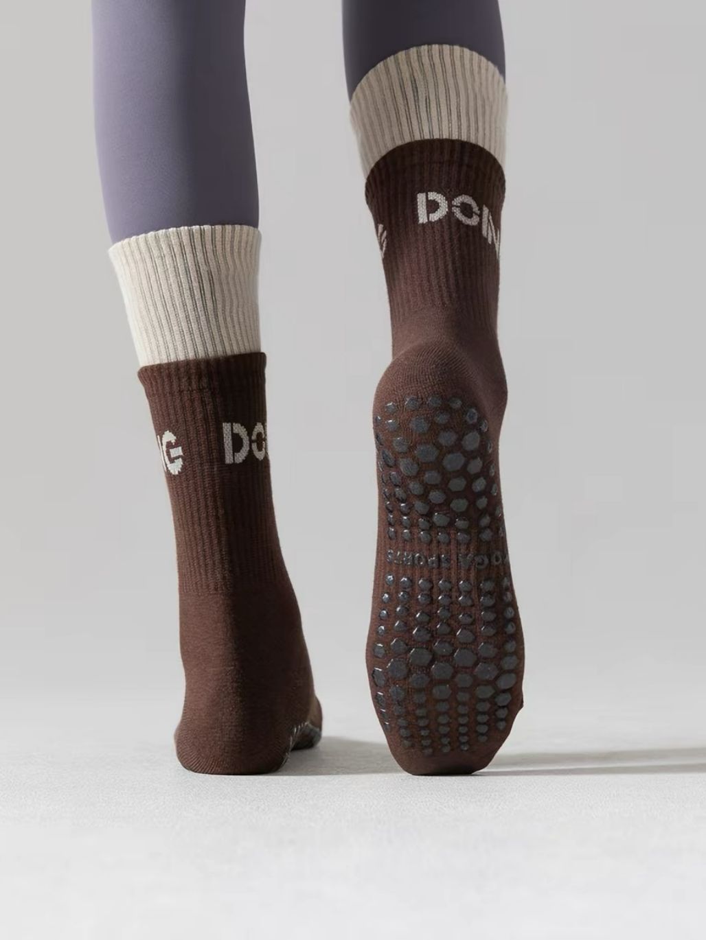 Scarlet Contrast Trim Grip Socks