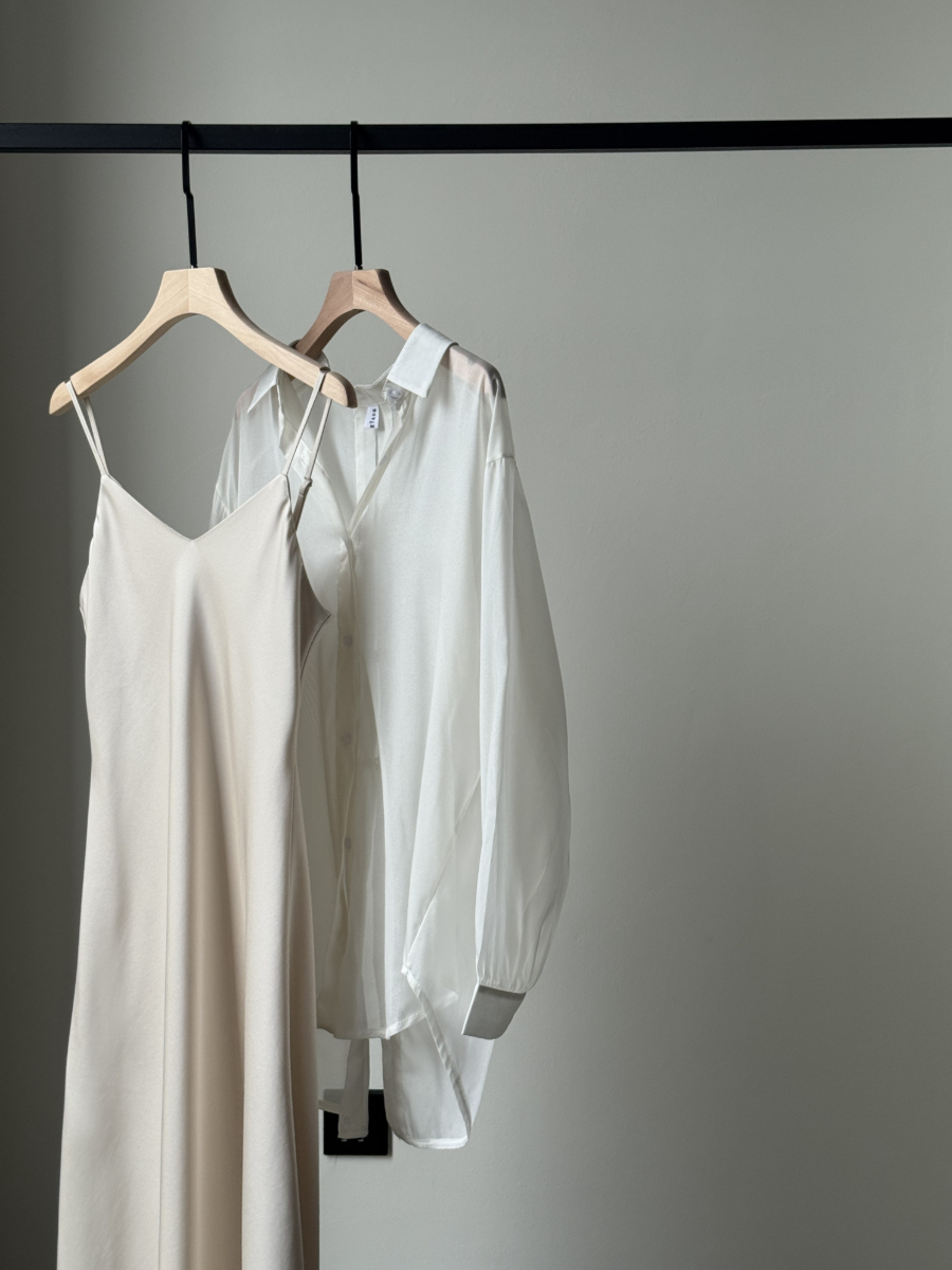 Felicie V-Neck Satin Cami Dress-The Black Bow-