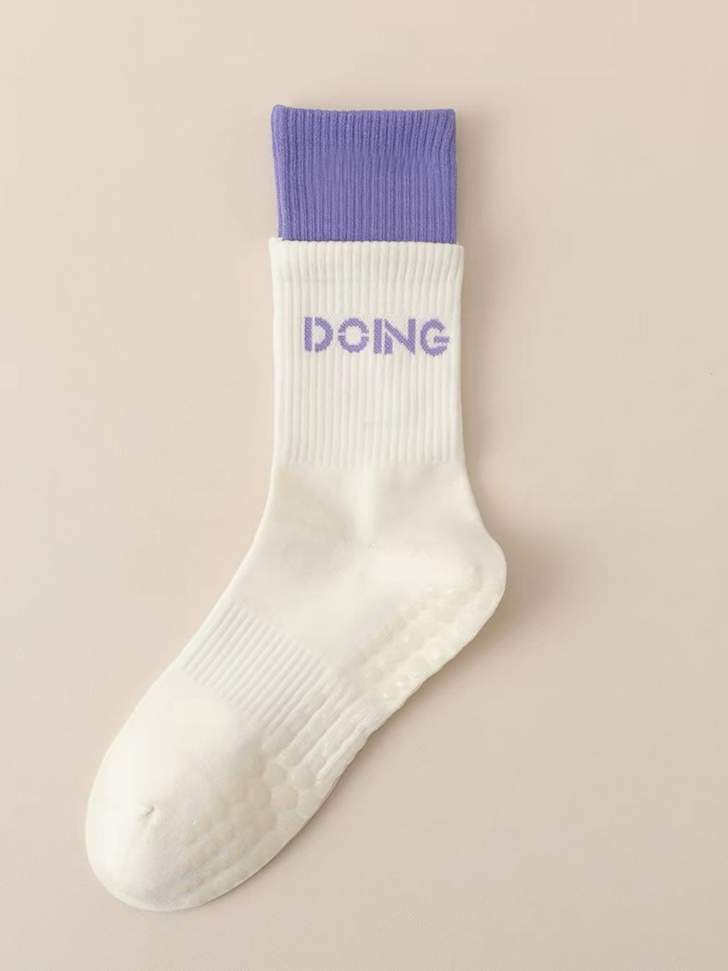 Scarlet Contrast Trim Grip Socks