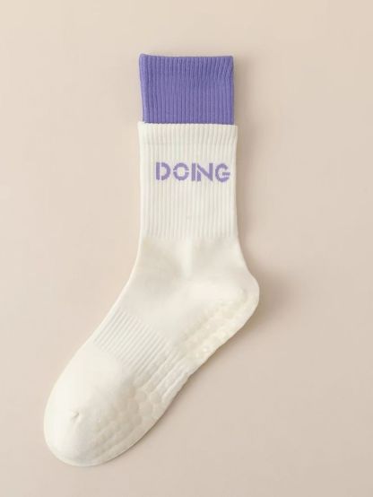 Scarlet Contrast Trim Grip Socks
