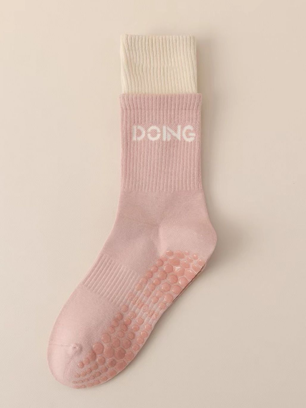Scarlet Contrast Trim Grip Socks