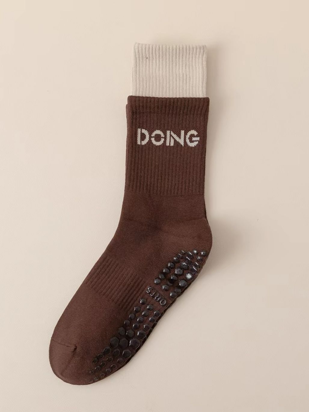 Scarlet Contrast Trim Grip Socks