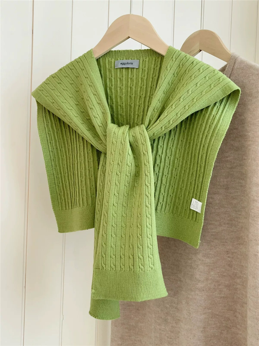 Neveah Ribbed Knit Shawl