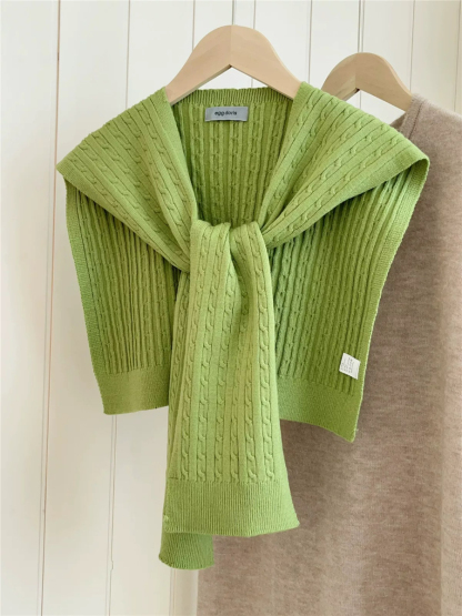 Neveah Ribbed Knit Shawl