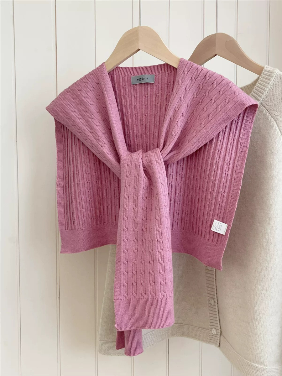 Neveah Ribbed Knit Shawl