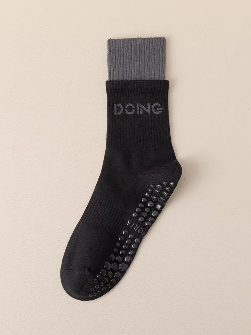 Scarlet Contrast Trim Grip Socks