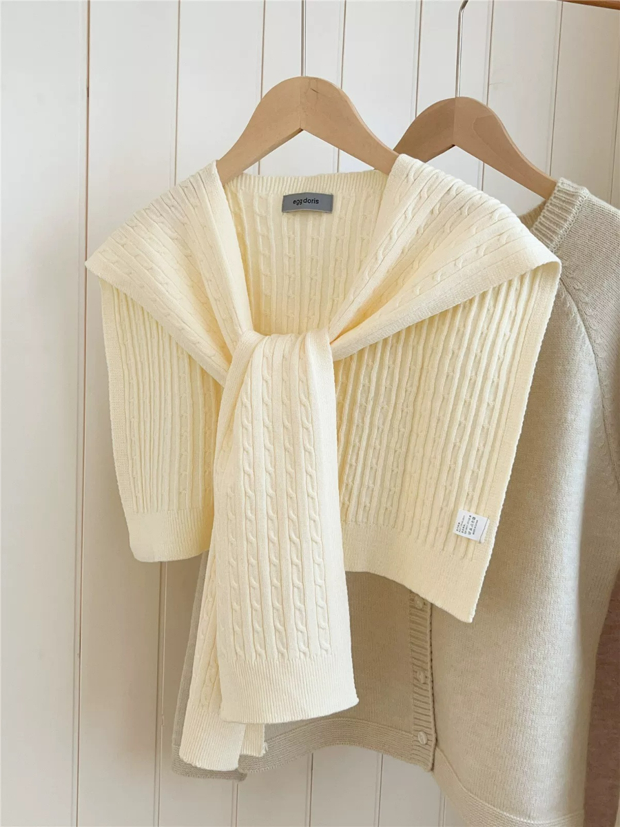 Neveah Ribbed Knit Shawl