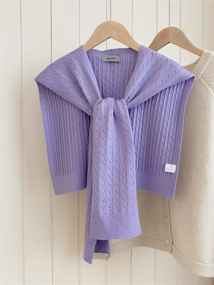 Neveah Ribbed Knit Shawl