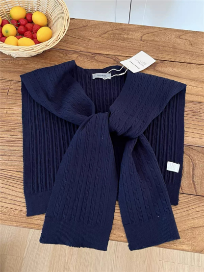 Neveah Ribbed Knit Shawl