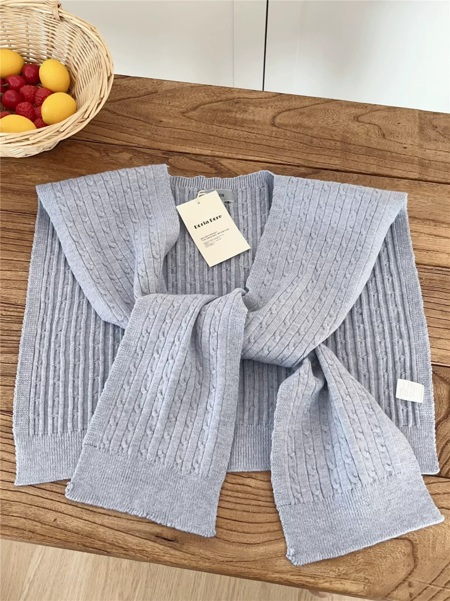 Neveah Ribbed Knit Shawl